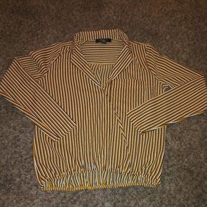 Yellow striped blouse.